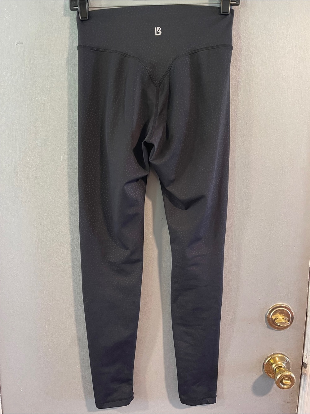 Buff Bunny Leggings Black Speckled High Waist Contoured 28" Ankle Size M - Picture 4 of 6